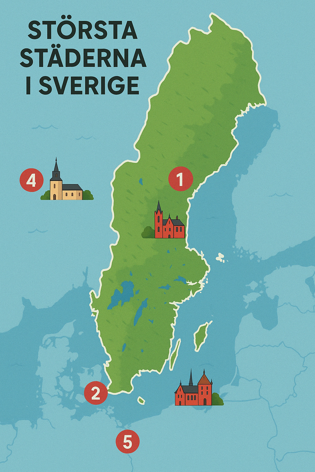 Största städerna i Sverige